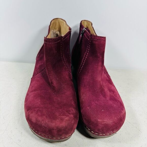 Excellent Dansko Barbara Bootie In Beautiful Wine Nubuck, Women’s Size 36-5-5,5 - Picture 3 of 8
